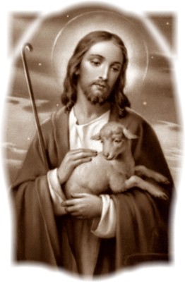 Good Shepherd holding a lamb