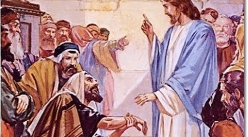 Jesus heals man's withered hand